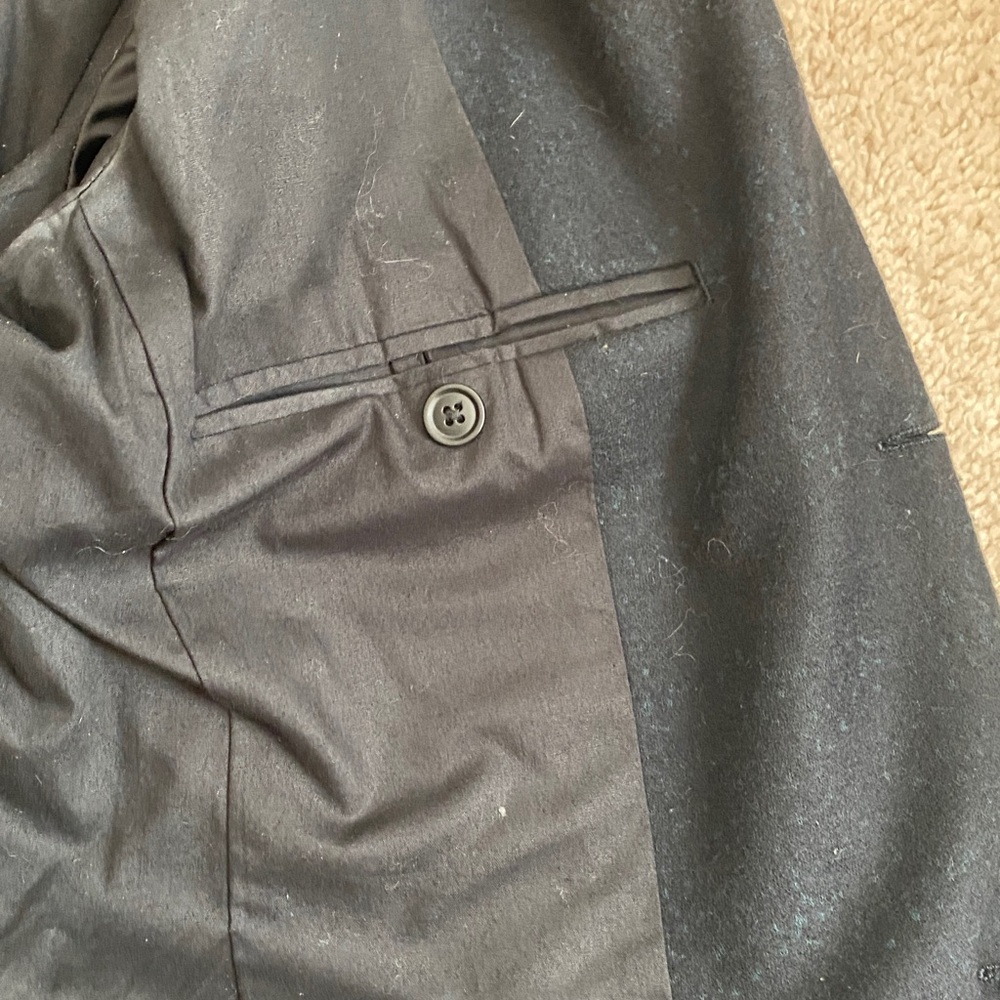John Varvatos Men's Wool Blend Zip up Black Jacket Coat Size M EUC - Picture 10 of 16